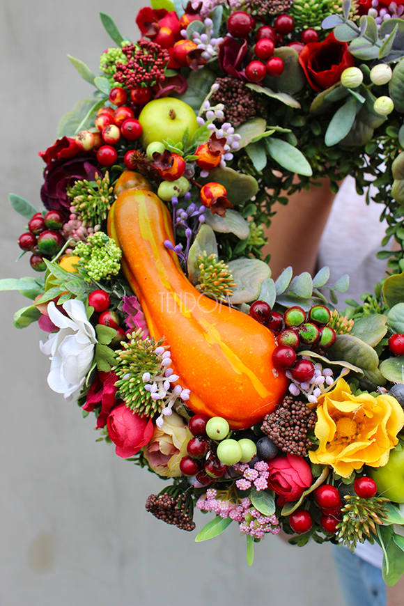 Jesienny wianek Jesienna Nostalgia 2, śr.36cm 