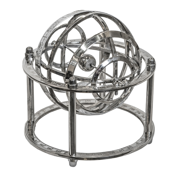 astrolabium aluminiowe Glamour, wykończenie wysoki połysk, 12x12x12.5cm