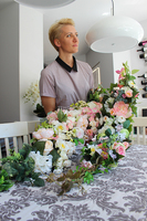 Różana girlanda jednostronna / zwis dł. 110cm, szer. 23cm