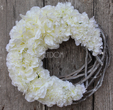 biały elegancki wianek na drzwi Amanda, śr.28cm 