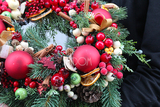 zimowy wianek / stroik świąteczny Christmas Decor śr.30cm