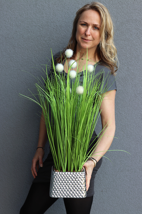 Michelo, sztuczna trawa z okrągłymi kwiatostanami, wys.68cm