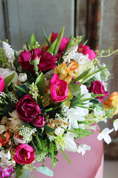 dekoracja kwiatowa, Wiosenna Tęcza 2, wym.30x45cm