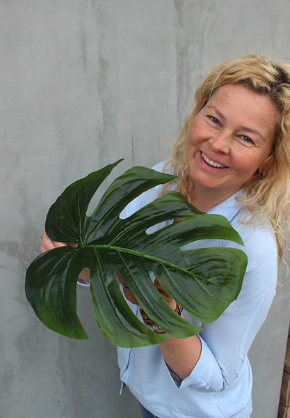 Monstera, sztuczny liść, 1szt., dł.55cm