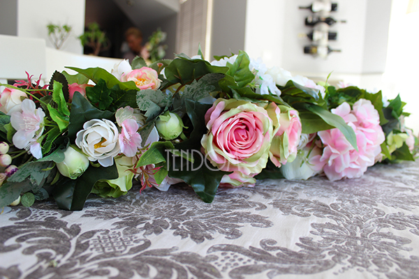 Różana girlanda jednostronna / zwis dł. 110cm, szer. 23cm