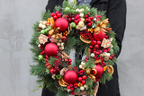 zimowy wianek / stroik świąteczny Christmas Decor śr.30cm