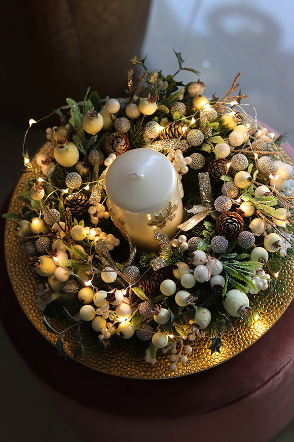 stroik świąteczny, Złota Rezydencja Premium, wys.17cm