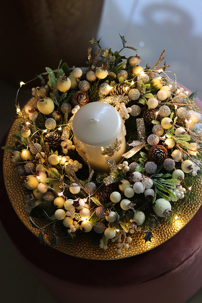 stroik świąteczny, Złota Rezydencja Premium, wys.17cm