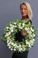 Anna 2, dekoracyjny wianek kwiatowy, śr.40cm