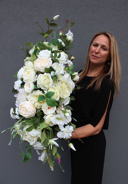 elegancka kompozycja kwiatowa Morsztynowo 2, dł.85cm