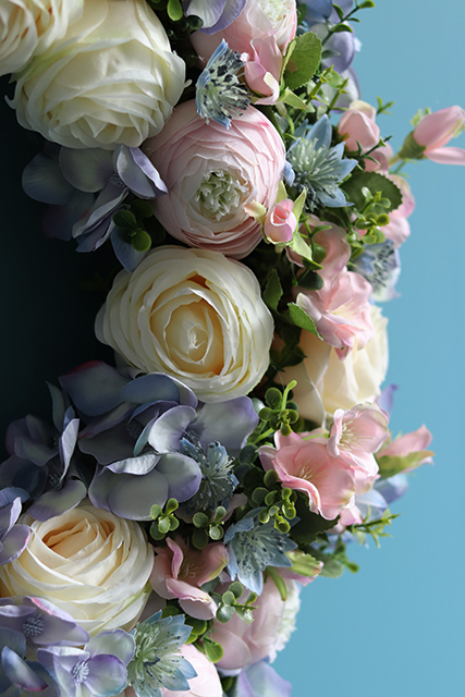 duży wiosenny wianek Seronida, śr.55cm 