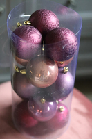 bombki / zawieszki z tworzywa sztucznego, Fioletowa Choinka, kpl.15 elementów