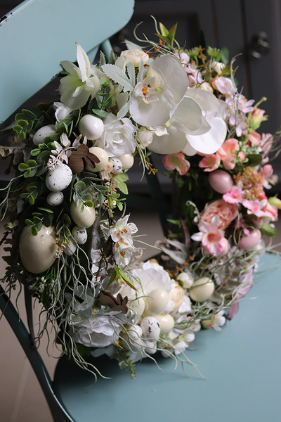 dekoracyjny wielkanocny wianek na drzwi, Theressa, śr.43cm