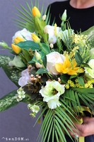 Lorena, wiosenny komplet dekoracji nagrobnych, wiązanka + bukiet 