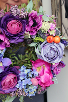 fioletowo-błękitny wianek na drzwi Ella, śr.27cm