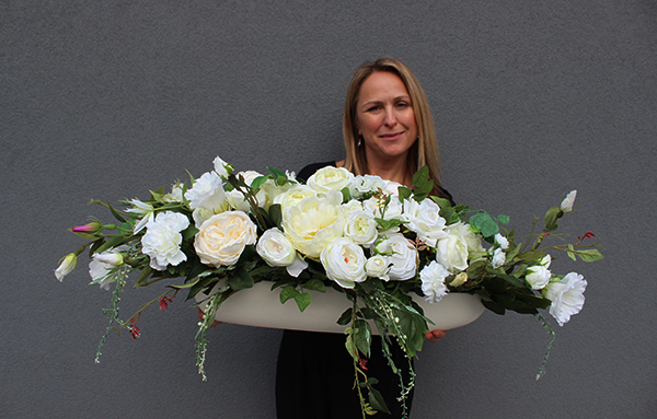 elegancka kompozycja kwiatowa Morsztynowo 2, dł.85cm