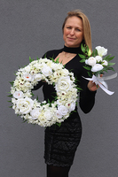 komplet dekoracji Komunijnych / Ślubnych II, wianek & bukiecik, kpl.