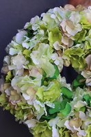 gęsty wianek na drzwi, Zielona Hortensja New, śr.40cm  