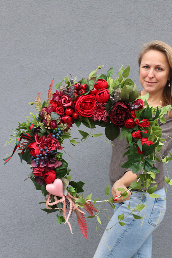 atrakcyjny wianek na obręczy, Subtelle Love, rozp.70cm