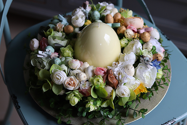 Easteria Bajkowa, wielkanocny stroik ze świecą, śr. 33cm