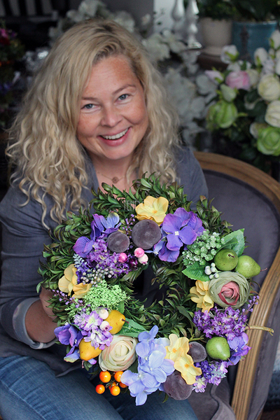 dekoracyjny wianek Owoce Jesienne 2, śr.32cm 