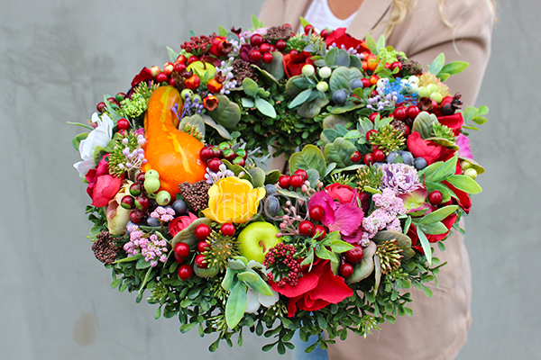 Jesienny wianek Jesienna Nostalgia 2, śr.36cm 