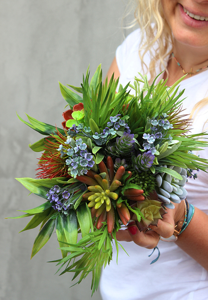 Maria Silver, kompozycja sukulenty w okrągłej donicy, wys.16cm