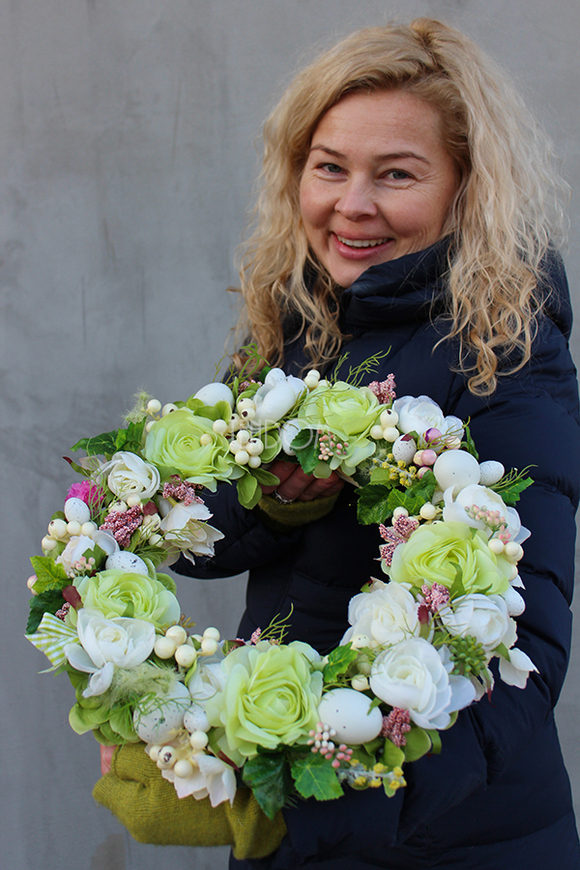 dekoracyjny wianek Wiosna, śr.40cm