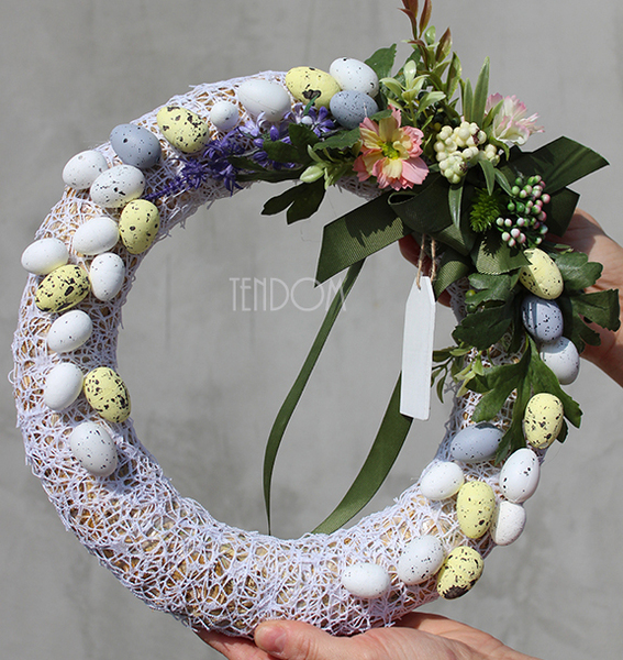 dekoracyjny wianek wielkanocny Koronkowy 13, śr. 30cm