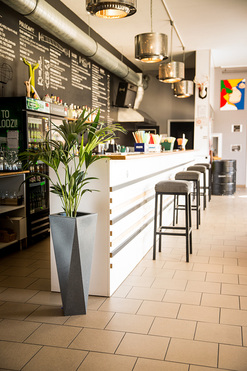 Rossa donica ciemny marmurek z wewnętrzną półką 38x75cm