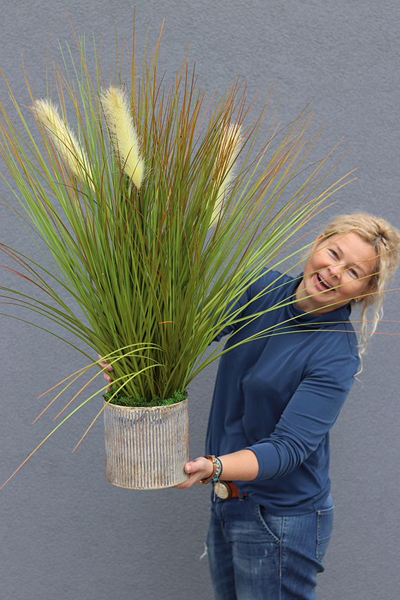 Benito, sztuczna trawa w oryginalnej donicy, wys.85cm