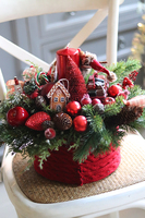 box świąteczny / stroik, Gwiazdka z Leonem, wys.32cm