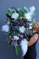 elegancka wiązanka nagrobna, Selenida, dł.77cm