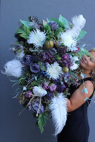 elegancka wiązanka nagrobna, Selenida, dł.77cm