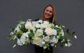 elegancka kompozycja kwiatowa Morsztynowo 2, dł.85cm