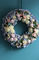 duży wiosenny wianek Seronida, śr.55cm 