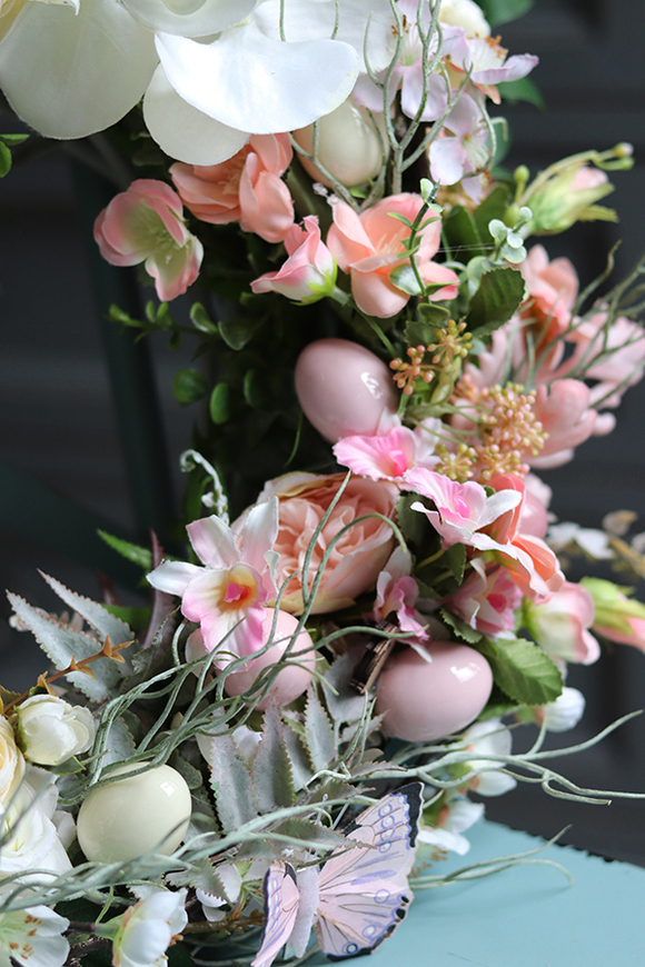 dekoracyjny wielkanocny wianek na drzwi, Theressa, śr.43cm