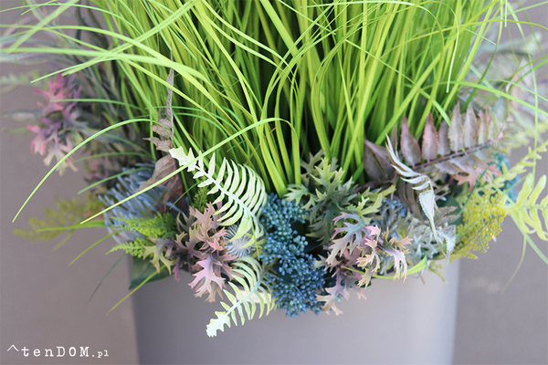 Fiberglass Grande Urszula, trawy i zioła w donicy fiberglass, wys.160cm