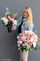 Janina Salea, kompozycja nagrobna w naczyniu, wym.35x50cm