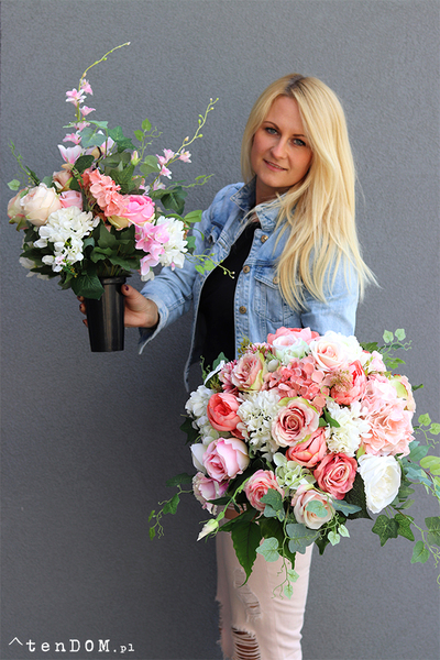 Janina Salea, kompozycja nagrobna w naczyniu, wym.35x50cm