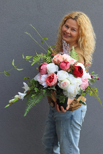 Alina, bukiet nagrobny we wkładzie, wys.42cm