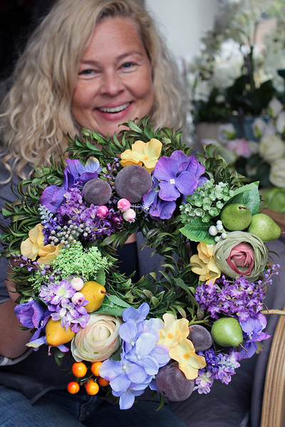 dekoracyjny wianek Owoce Jesienne 2, śr.32cm 