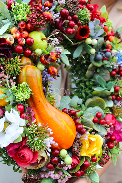 Jesienny wianek Jesienna Nostalgia 2, śr.36cm 