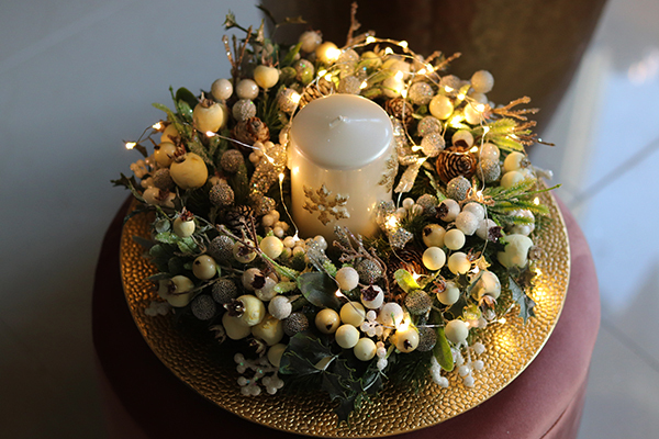 stroik świąteczny, Złota Rezydencja Premium, wys.17cm