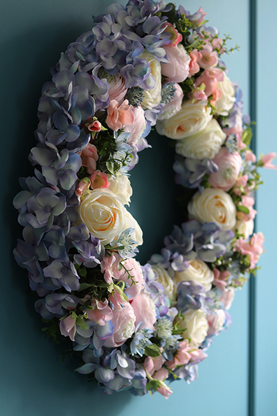 duży wiosenny wianek Seronida, śr.55cm 