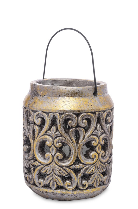 Aztec Gold C, ceramiczny ażurowy lampion, wym.27x15cm