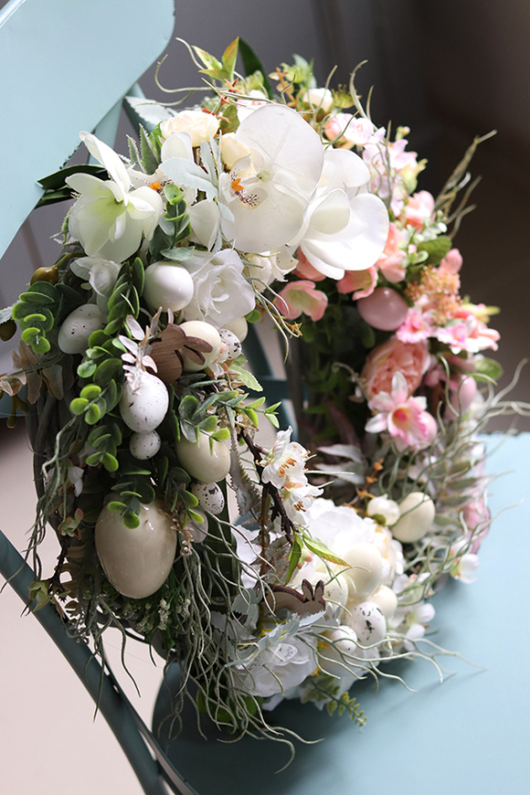 dekoracyjny wielkanocny wianek na drzwi, Theressa, śr.43cm