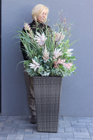 efektowna kompozycja ze sztucznych traw, Albertina Rattan Grande, wys.150cm