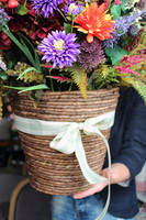 Jesień kompozycja kwiatowa / bukiet w koszu, wym.75x50cm 