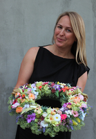 elegancki wianek na drzwi, Kolorowe Lato 2, śr.38cm 